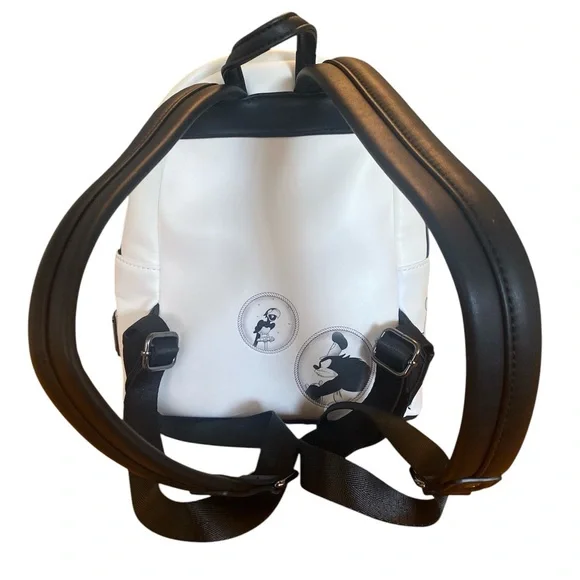 Loungefly Disney Steamboat Willie Music Cruise Mini Backpack Black & White - Picture 2 of 7